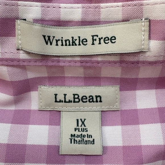 Vintage L.L Bean Purple Plaid Wrinkle Free Women's Top - Picture 9 of 11